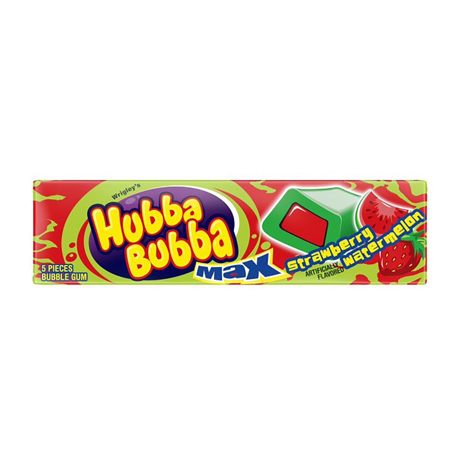 Hubba Bubba Max Strawberry Watermelon Bubble Gum - 18 Count Box | Chewing Gum for Kids, Parties, and Fresh Breath On-the-Go