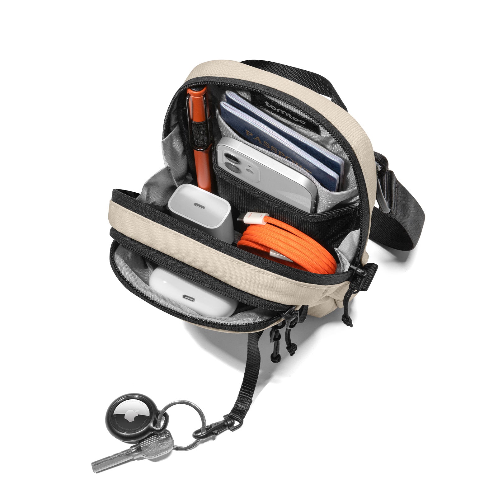 Aviator T37 Travel Crossbody Bag - Lightweight Waterproof Nylon Shoulder Bag for Men & Women - Perfect for Air Travel, Commuting, and Everyday Use