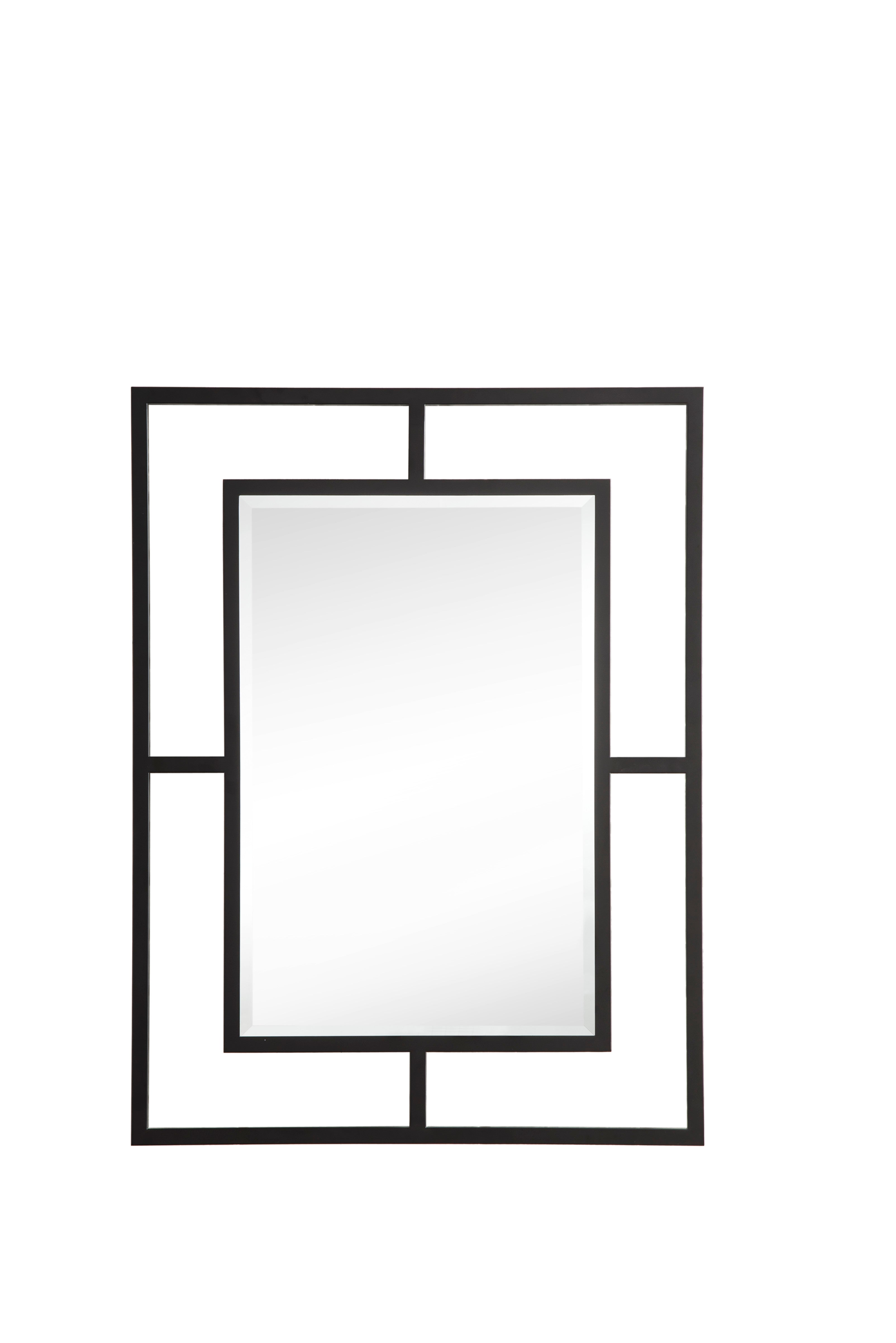 Boston 30-Inch Rectangular Wall Mirror in Matte Black - Perfect for Bathroom, Bedroom & Entryway Decor
