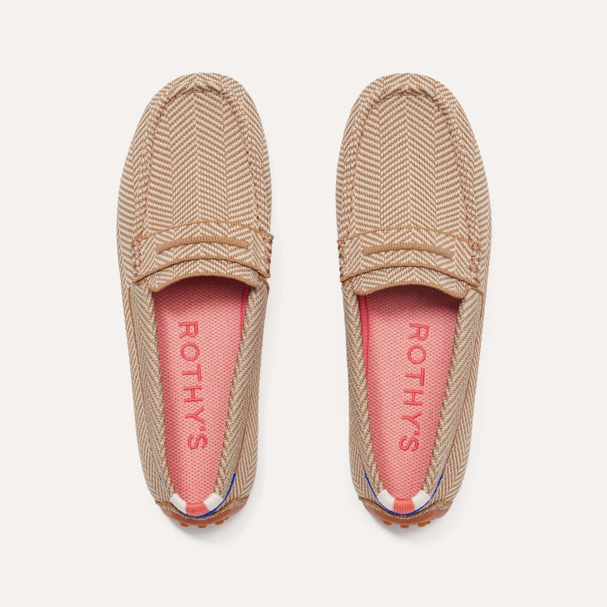 Men's Tan Herringbone Driving Shoes - Comfortable & Stylish Loafers for Casual Wear, Work & Travel