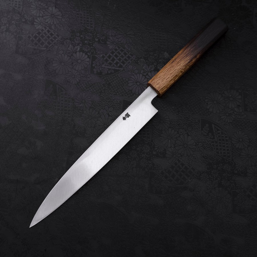 Premium Yanagiba Sushi Knife - Blue Steel #2 Kurouchi Tsuchime Finish with Urushi Handle - 210mm Japanese Chef Knife for Sushi, Sashimi & Precision Cutting - Professional Kitchen & Home Cooking Essential