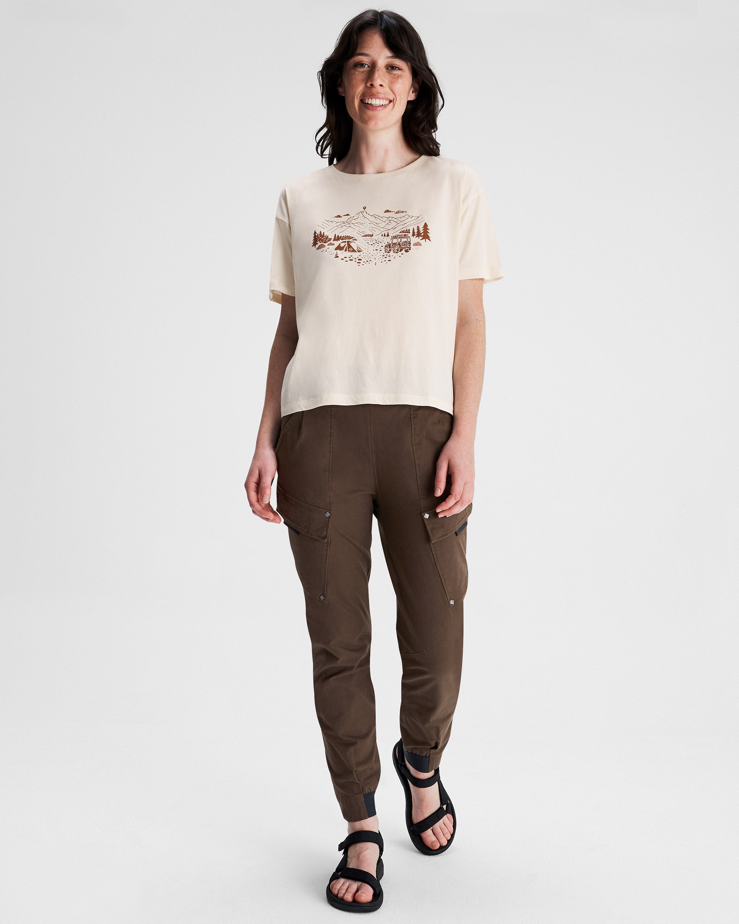 Organic Cotton Women's Ridgeline T-Shirt - Soft Natural Tee for Casual Wear & Everyday Comfort