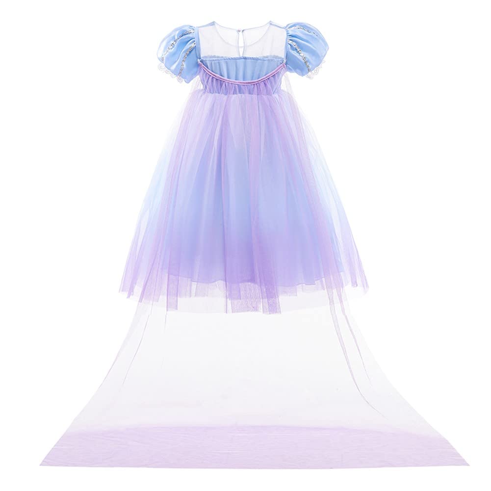Frozen Elsa Princess Costume for Girls - Elegant Tulle Gown Dress for Halloween, Christmas, Birthday Parties & Pageants | Disney Inspired Fancy Dress Up Outfit
