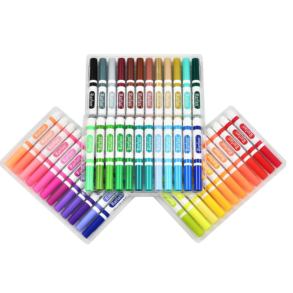 Washable Markers Bulk 48 Colors (3 Boxes, 144 Count) - Non-Toxic Kids Art Supplies for Classroom, School, Home & DIY Craft Projects