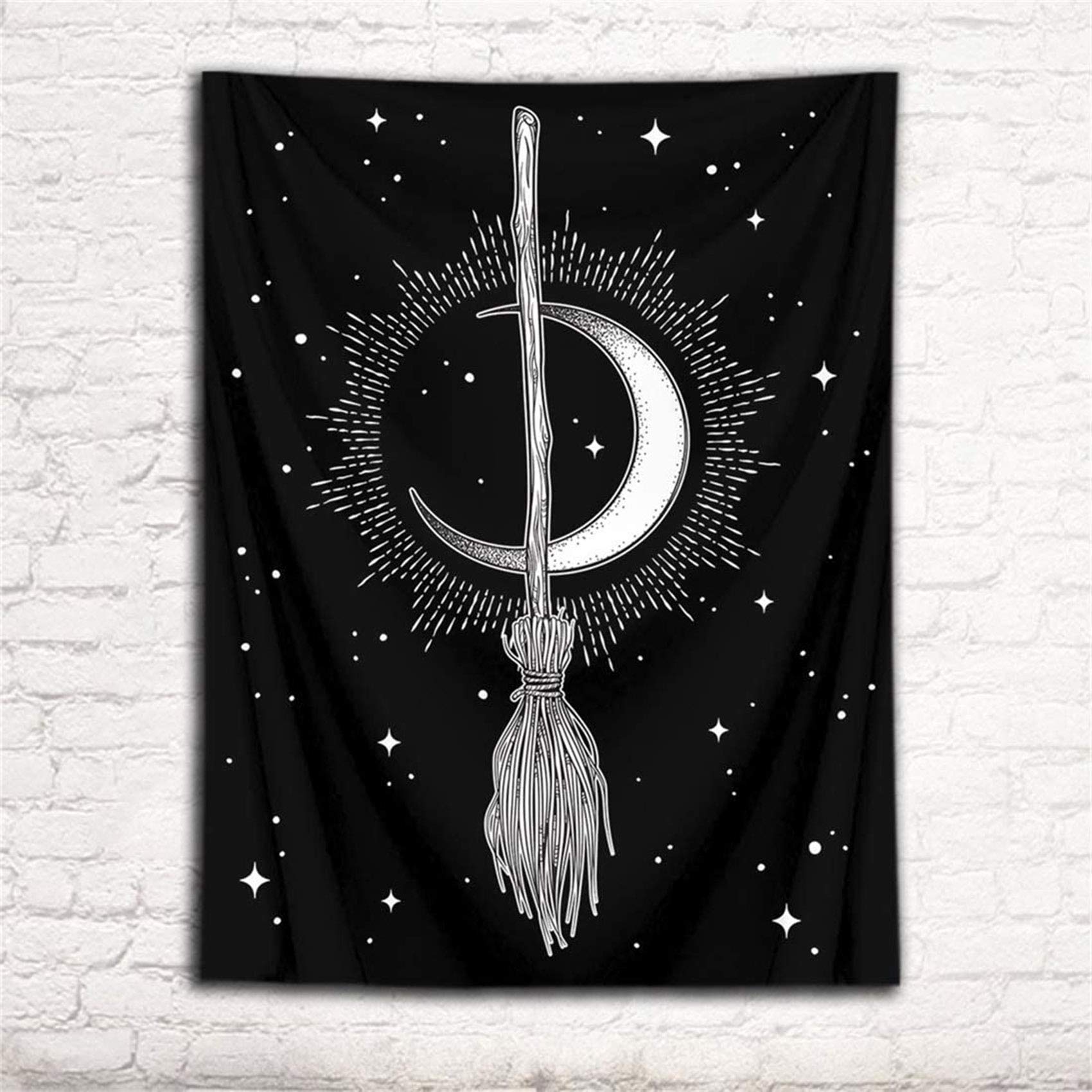 HVEST Moon Tapestry Wall Hanging - Bohemian Starry Night Decor for Bedroom & Living Room