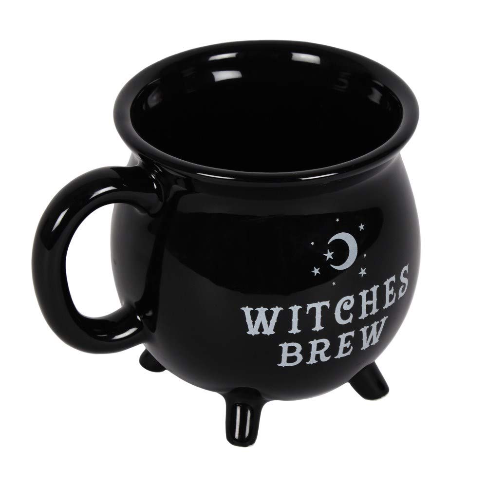 Witches Brew Black Ceramic Cauldron Mug | Halloween Coffee Cup | Gothic Witch Cauldron for Tea, Hot Chocolate & Spooky Decor | Perfect for Halloween Parties, Witch-Themed Events & Cozy Autumn Drinks