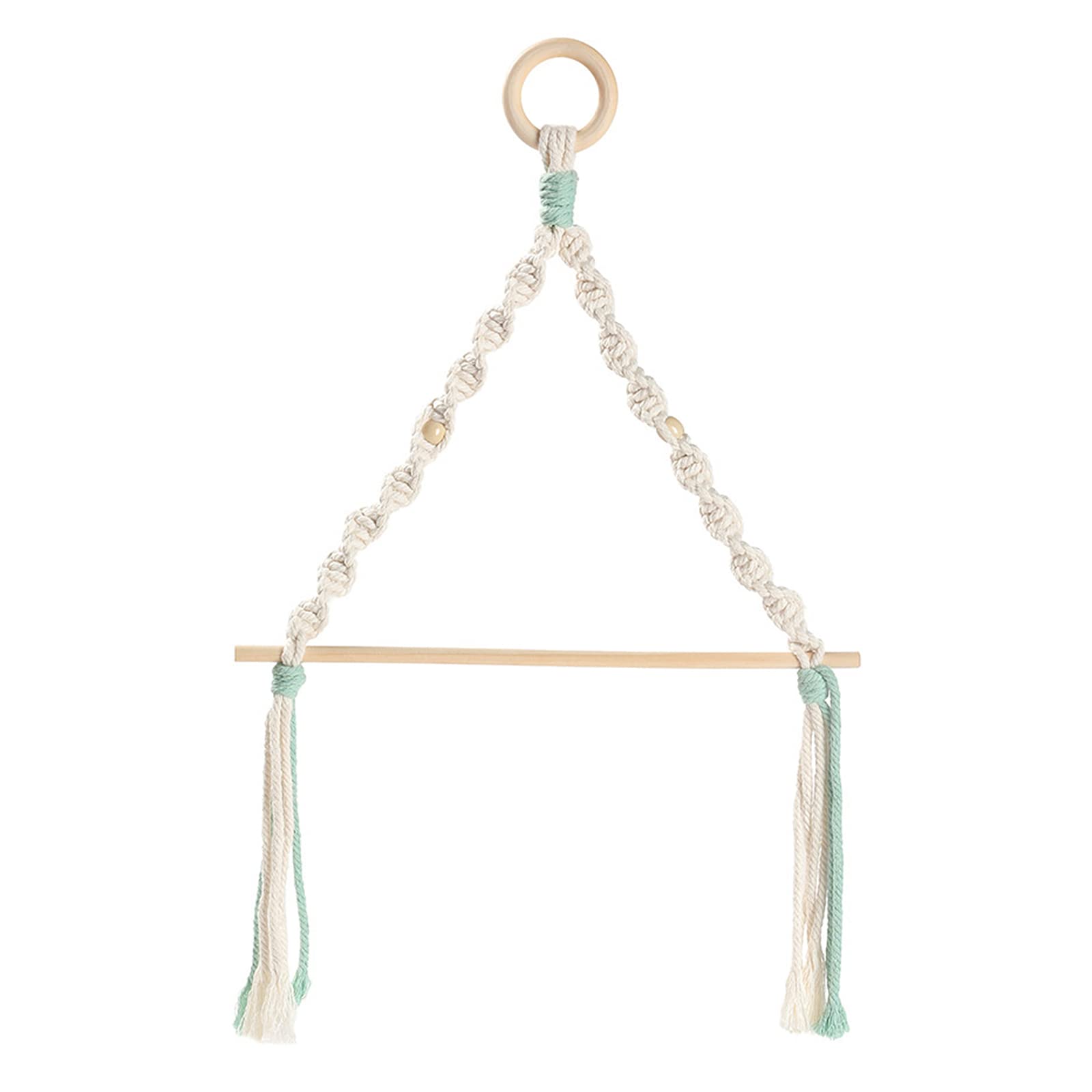 Handmade Boho Wooden Wall Mount Paper Towel Holder with Cotton Rope - Macrame Hanging Kitchen & Bathroom Towel Roll Organizer - Perfect for Farmhouse, RV, and Dorm Decor