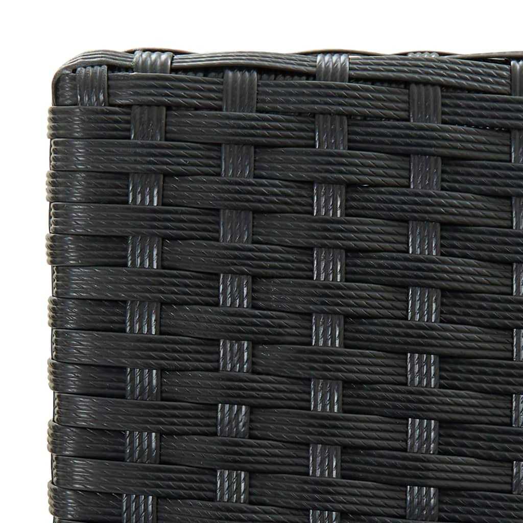 vidaXL Bar Stools with Cushions - Black Poly Rattan Counter Height Stools for Kitchen Island, Breakfast Bar & Outdoor Patio Seating - Durable & Comfortable Dining Chairs for Home, Restaurant or Cafe