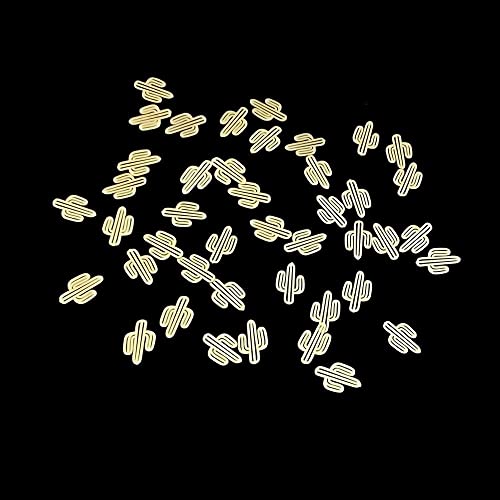 3D Gold Metal Cactus Nail Art Rivet Charms - DIY Acrylic Nail Decorations for Manicure & Nail Art Designs | Perfect for Summer Nails, Festival Looks and Salon Use