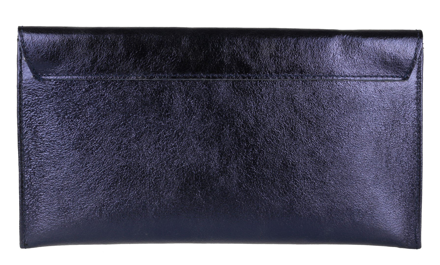 Stylish Italian Leather Metallic Shimmer Envelope Clutch Bag for Women - Elegant Evening Party, Wedding & Date Night Accessory