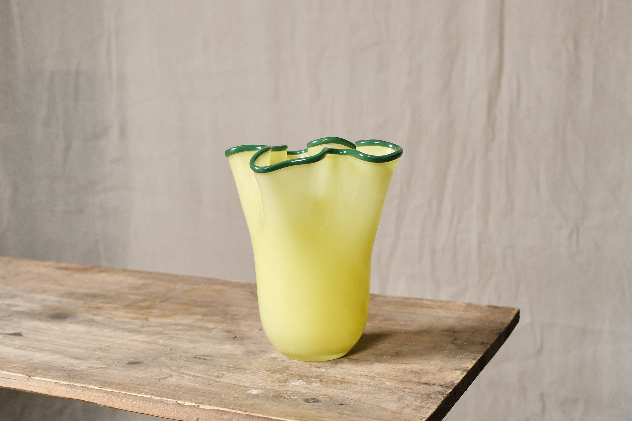 Elegant Soft Yellow Ruffle Vase - Handmade Ceramic Home Decor for Centerpieces, Wedding Decorations & Boho Chic Interior Design