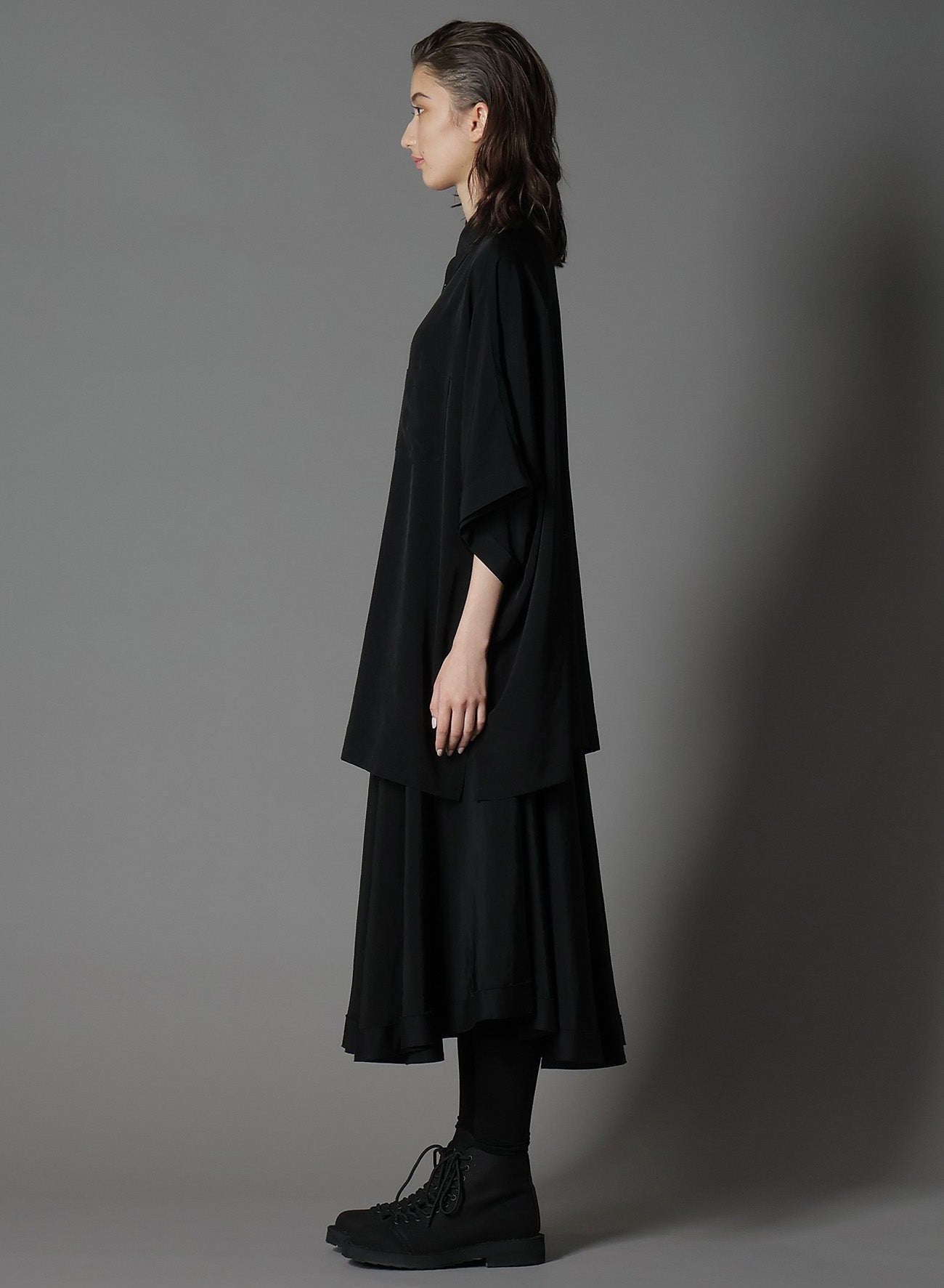 Elegant Crepe de Chine Dolman Sleeve Blouse - Short Sleeve Flowy Top for Women | Perfect for Office Wear, Casual Outings & Summer Fashion