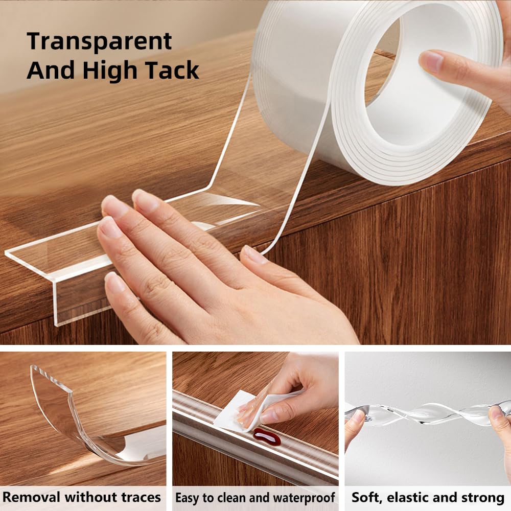Baby Safety Edge Protectors - Clear Corner Guards for Furniture (1.2in x 9.84ft) | Child Proof Bumpers for Sharp Table Edges, Cabinets & Counters | Home Baby Proofing Essential for Toddlers & Crawling Infants