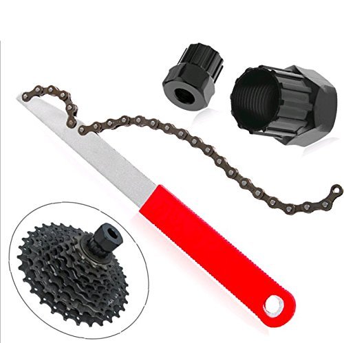 Oumers Bike Cassette Removal Tool Kit - Freewheel Remover with Chain Whip & 2 Lock Ring Tools - Professional Bicycle Sprocket Repair Kit for Mountain & Road Bikes - Perfect for Home Mechanics & Bike Shops
