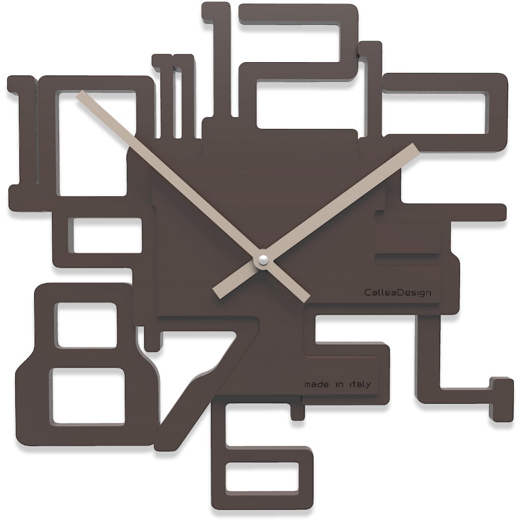 CalleaDesign 12.6 Inch Modern Wall Clock - Kron Chocolate Style Silent Non-Ticking Decorative Clock for Living Room, Bedroom, Kitchen & Office Decor
