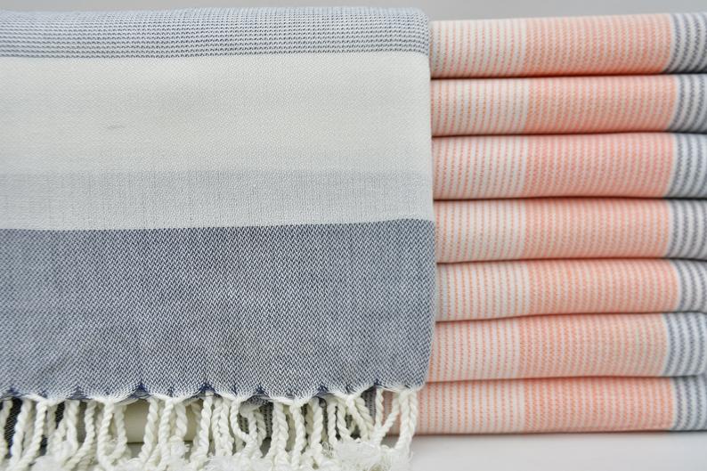Premium Authentic Turkish Cotton Towels - Soft, Absorbent & Quick-Drying - Perfect for Beach, Spa, Bath & Home Decor
