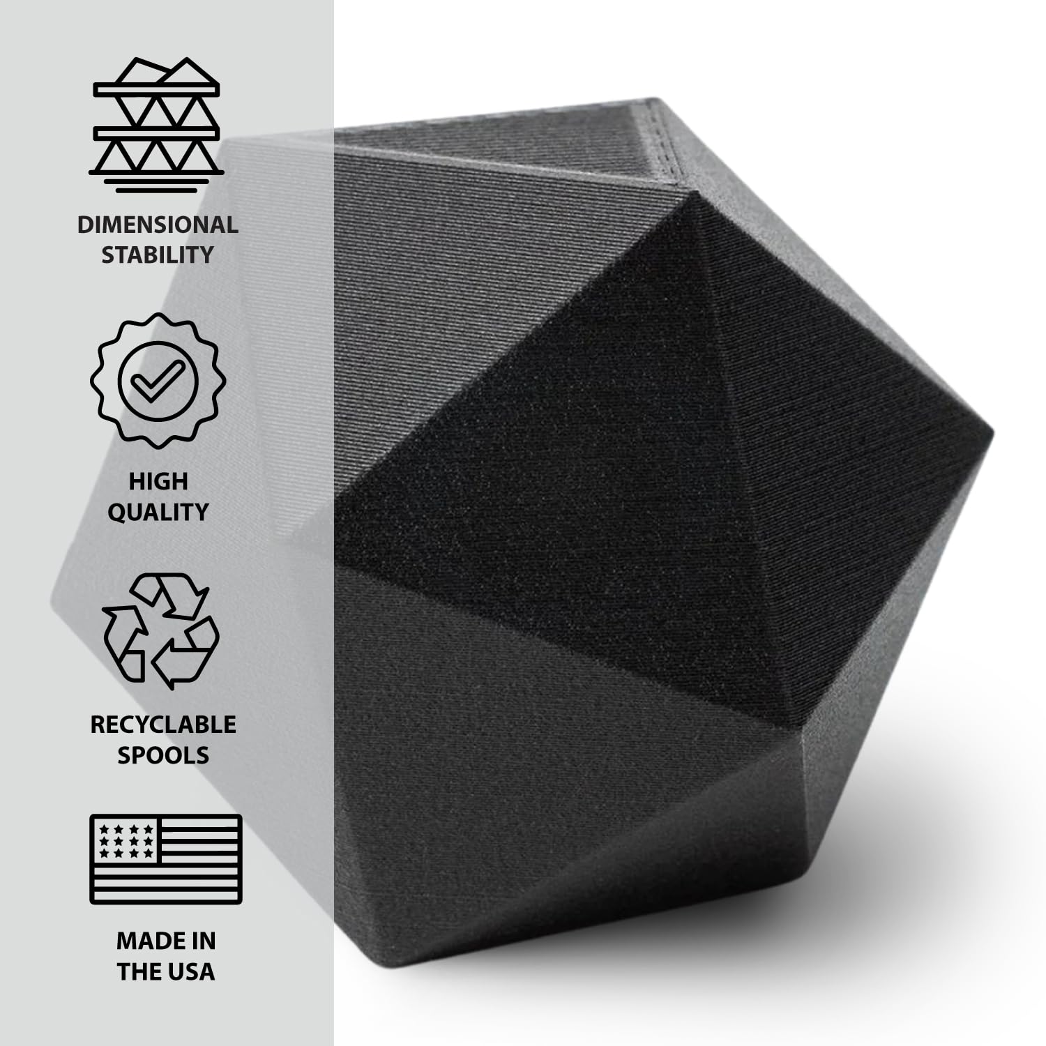 Protopasta 3D Printer Filament - 1.75mm Black Carbon Fiber HT PLA Filament (3kg Spool) for High-Temperature 3D Printing Projects, Cosplay Props & Functional Prototypes