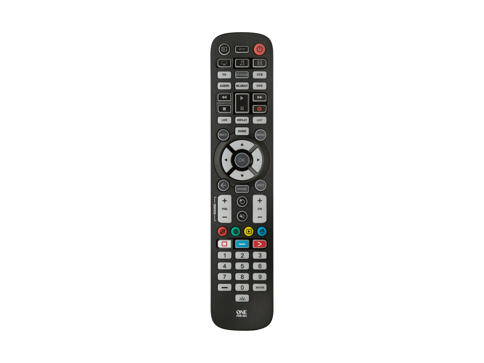 Universal Remote Control URC 3660 - Works with 6 Devices | Smart TV, Cable Box, DVD Player, Streaming Devices | Perfect for Home Entertainment Systems