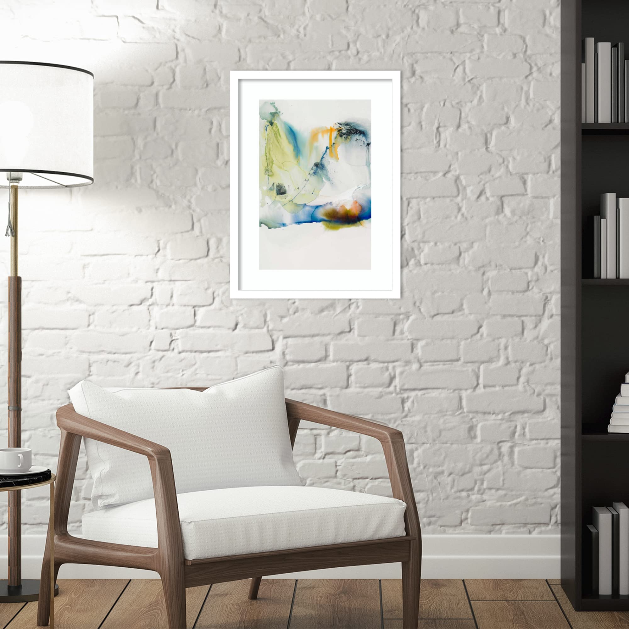 Amanti Art Framed Abstract Terrain I Wall Art Print 21x16 by Sisa Jasper - Modern Contemporary Decor Painting for Living Room, Bedroom, Bathroom & Kitchen - Perfect for Home, Office & Gift Giving