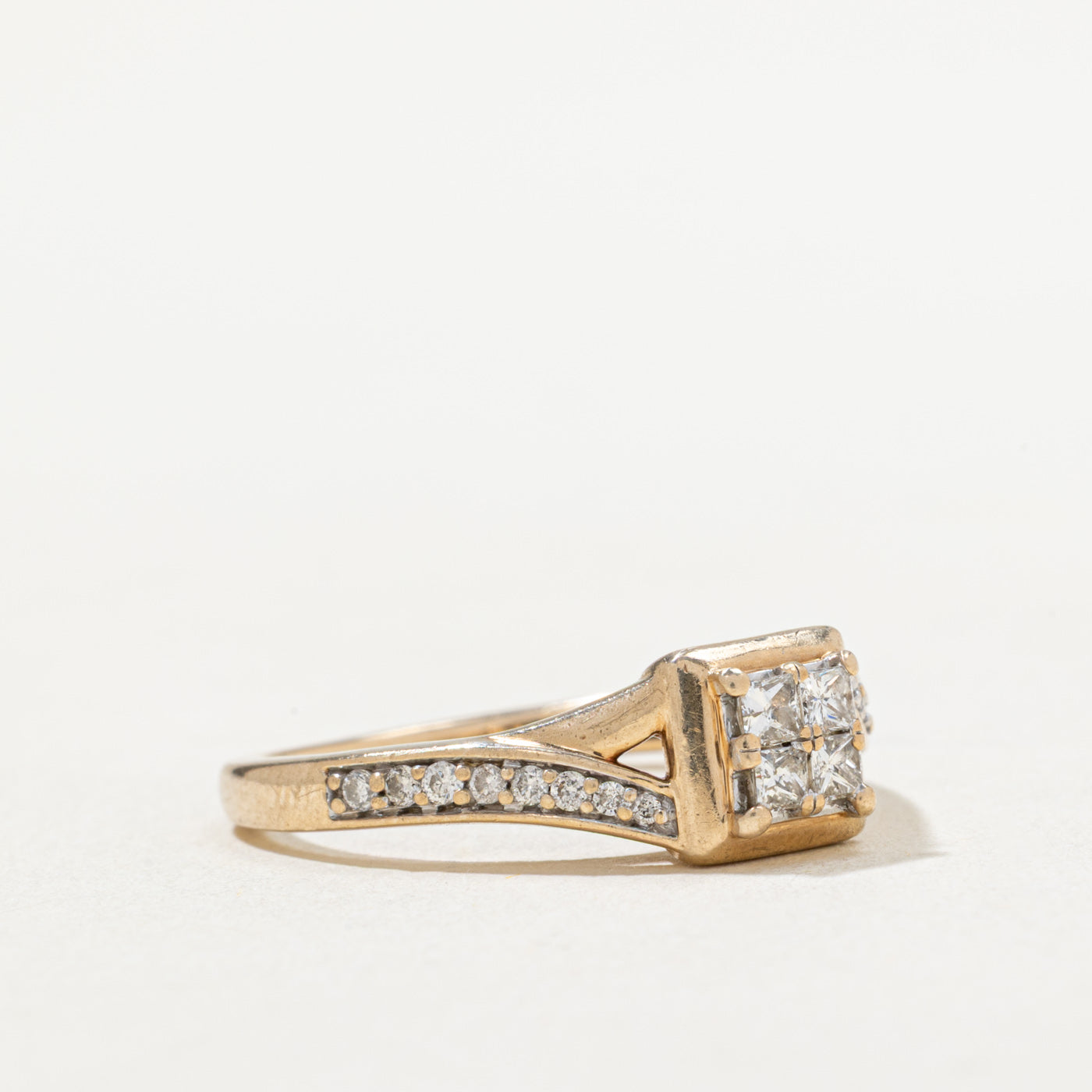 0.33ctw Diamond Grid Tapered Ring - Size 7.25 | Elegant Stackable Wedding Band, Anniversary Gift for Her | Perfect for Bridal Jewelry & Special Occasions