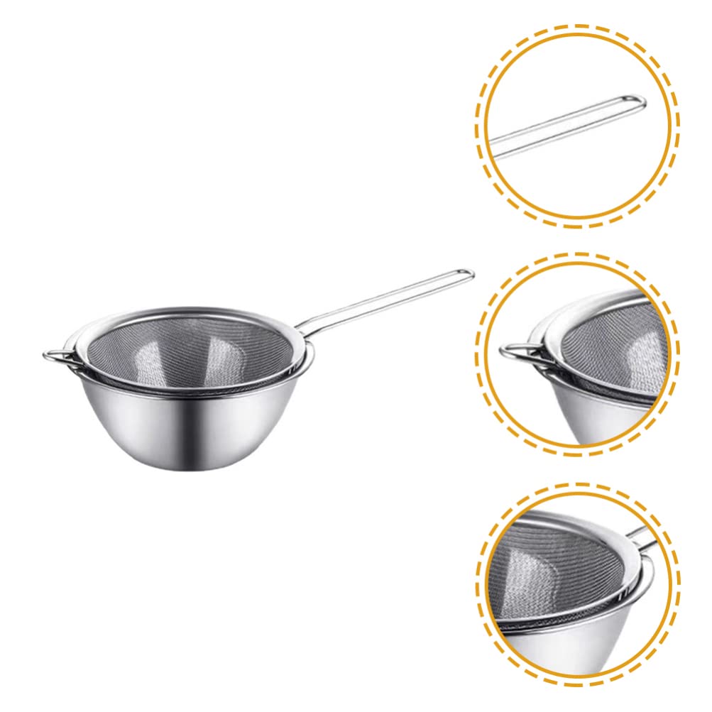 iplusmile 3-Piece Stainless Steel Kitchen Strainer Set - Colander, Skimmer & Mesh Strainer with Bowl - Durable Cooking Utensils for Pasta, Vegetables & Soup Filtering - Perfect for Home Chefs & Professional Kitchens
