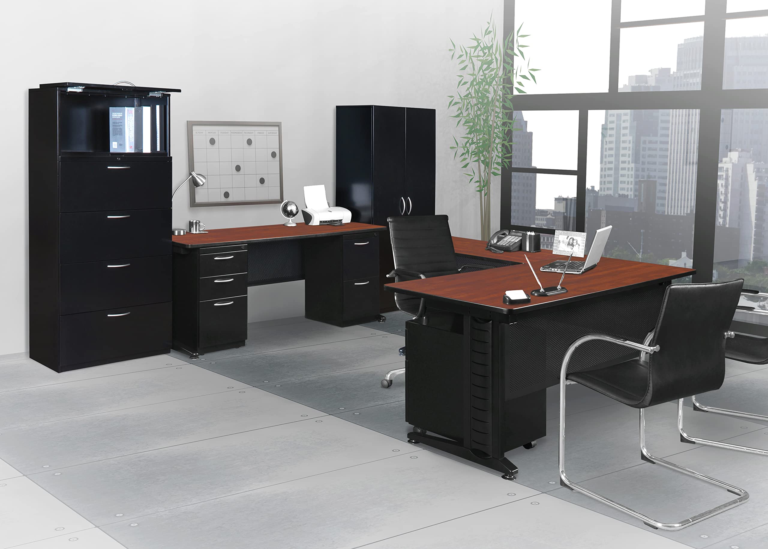 Regency Pedestal Desk with Double Drawers - 60