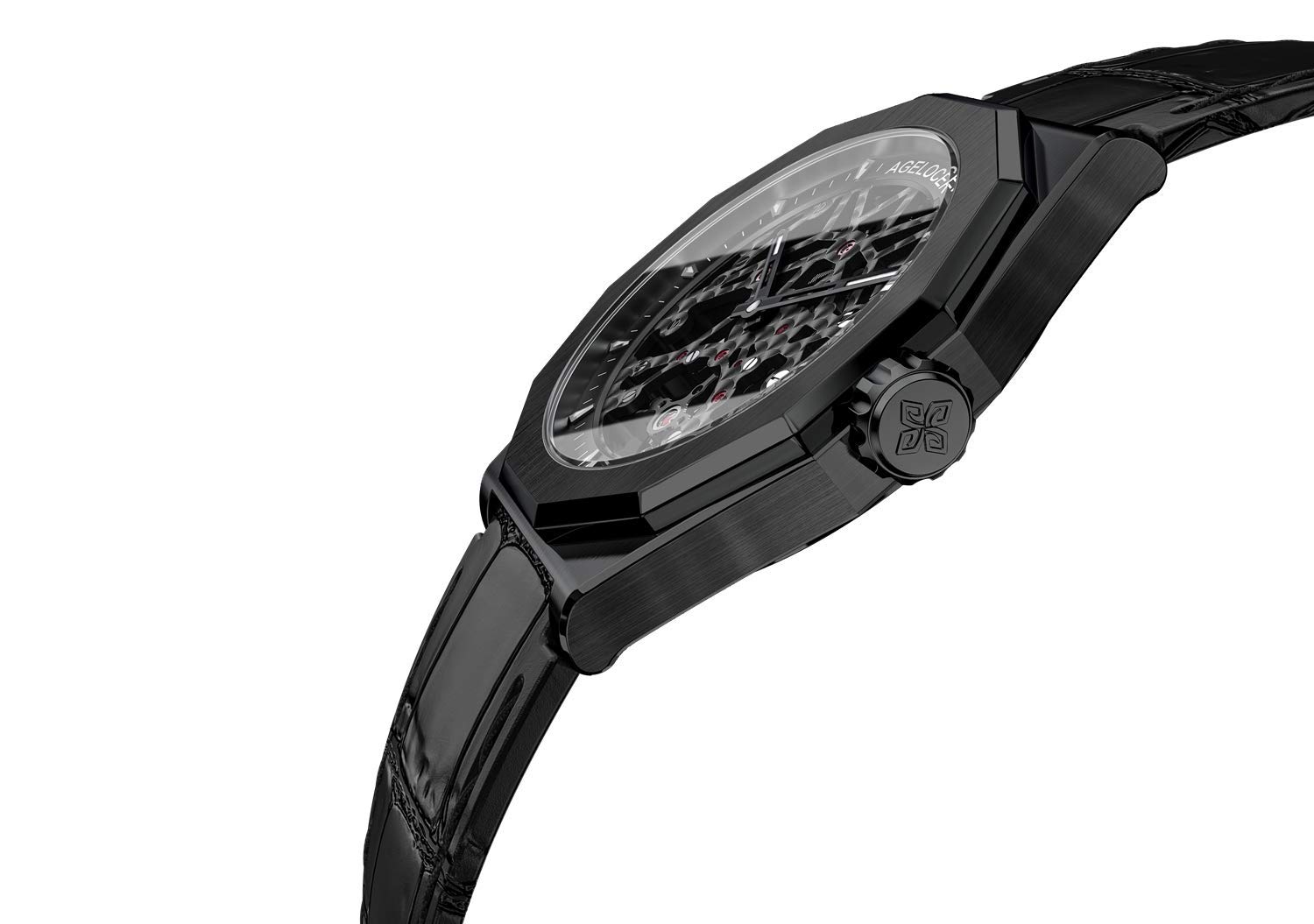 AGELOCER Men's Skeleton Mechanical Watch - Genuine Black Steel Case & Rubber Band - Top Luxury Brand for Men | Perfect for Business, Casual & Formal Occasions