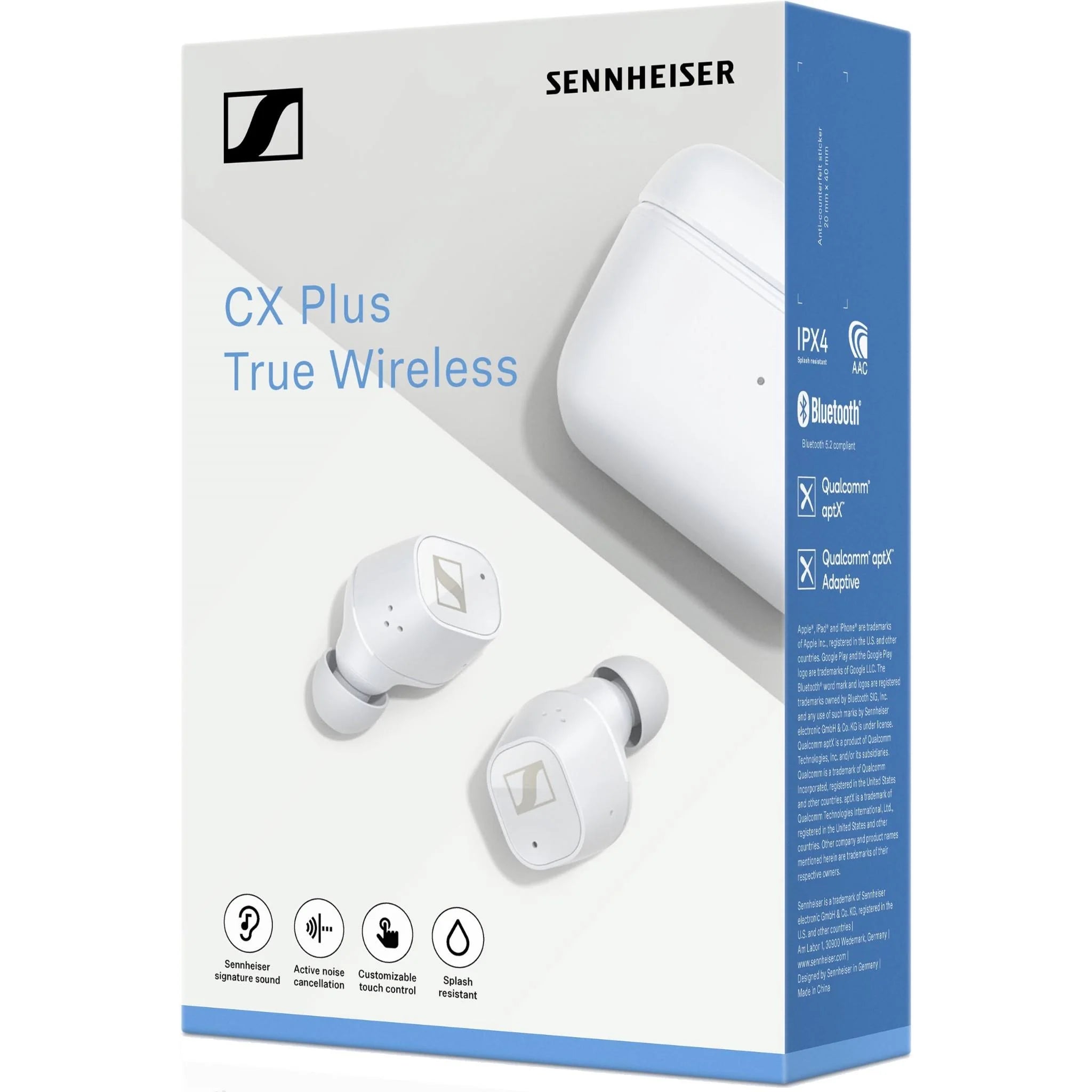 Sennheiser CX Plus True Wireless ANC Earbuds with Active Noise Cancellation - Hi-Fi Sound, Bluetooth 5.2, 28H Battery for Gym, Travel & Work (Black)