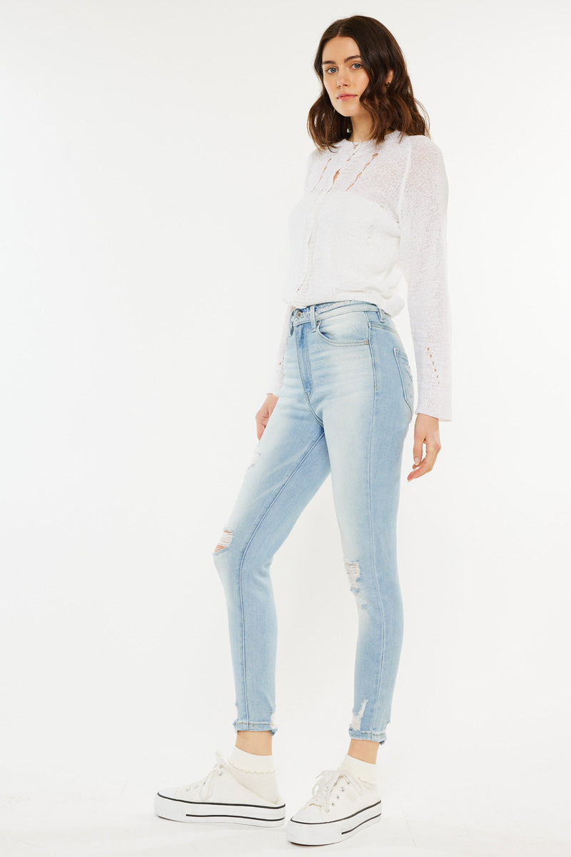 Dakota Women's Ultra High Rise Ankle Skinny Jeans - Stretch Denim Pants for Casual Wear & Night Out