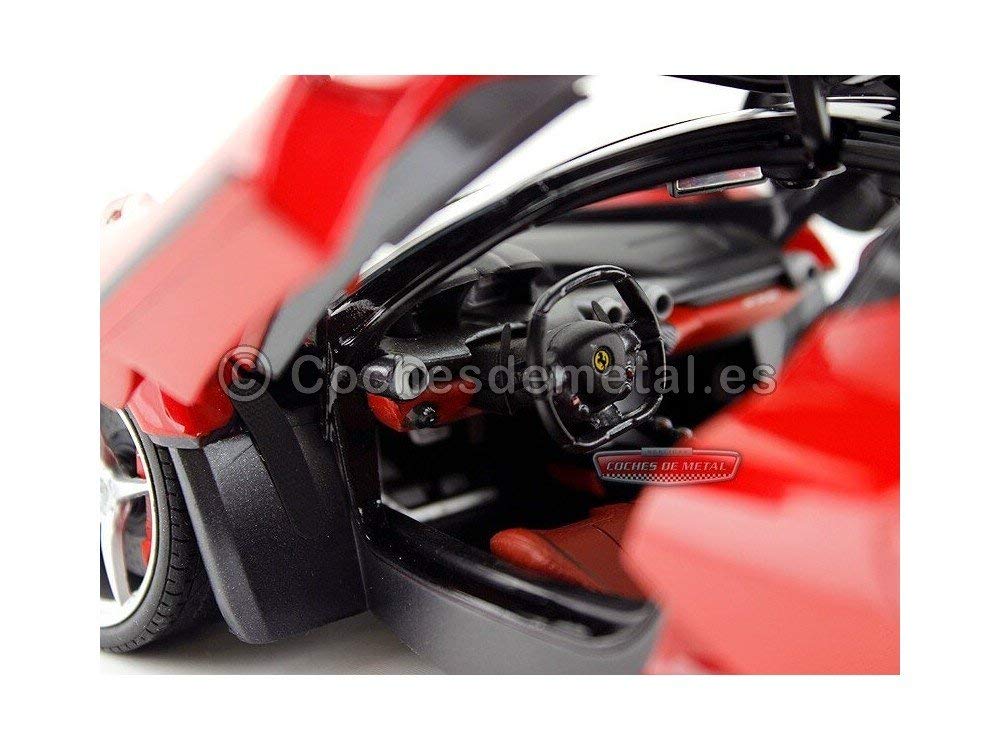 1:18 Scale Ferrari LaFerrari Diecast Model Car - Hot Wheels Elite Collection (Red) - Premium Collectible for Display, Racing Enthusiasts & Gift Giving