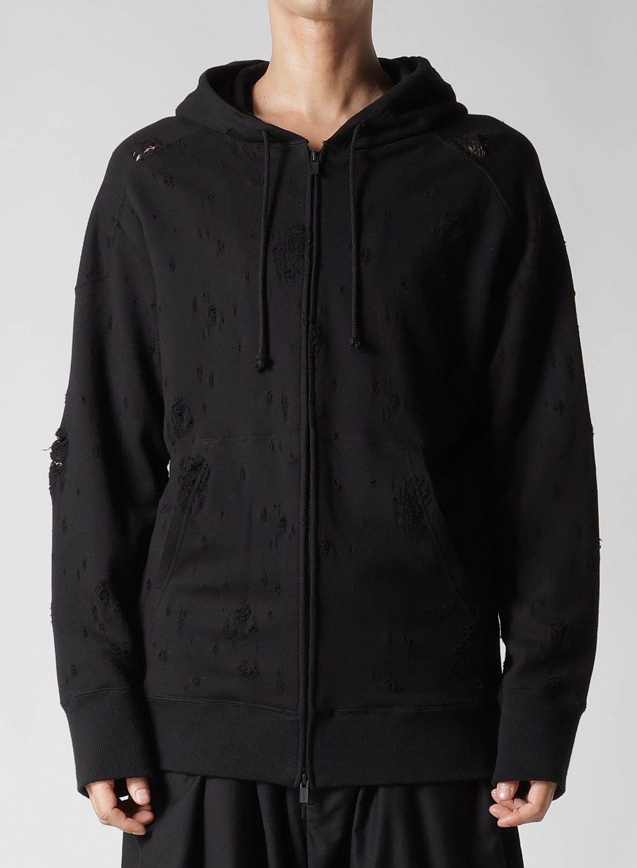 Damaged Lining Yoke Hoodie - Trendy Distressed Streetwear for Men & Women | Perfect for Casual Outfits, Layering & Urban Fashion