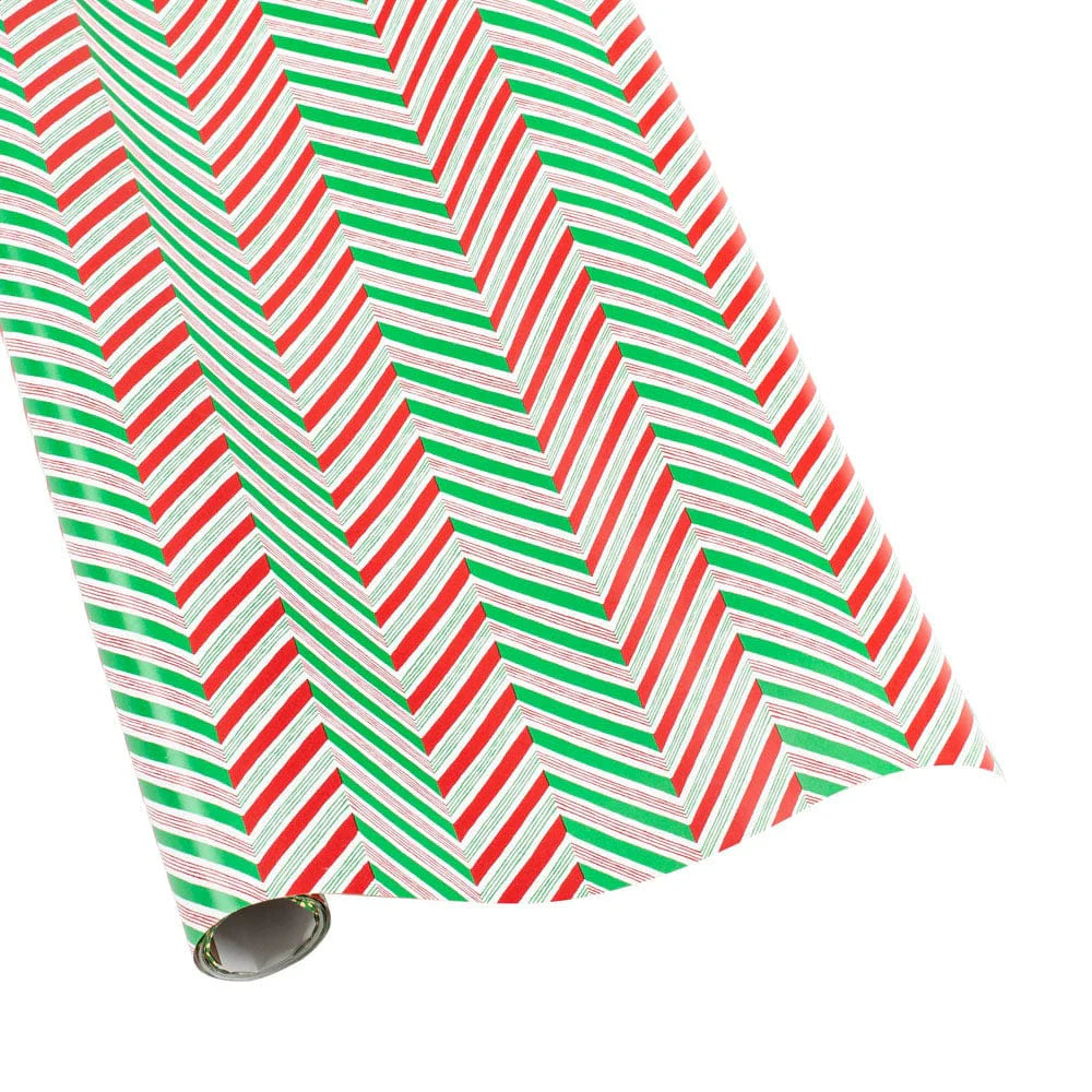 Candy Cane Stripes Wrapping Paper Roll - Christmas Gift Wrap for Holiday Presents, Party Decorations & DIY Crafts