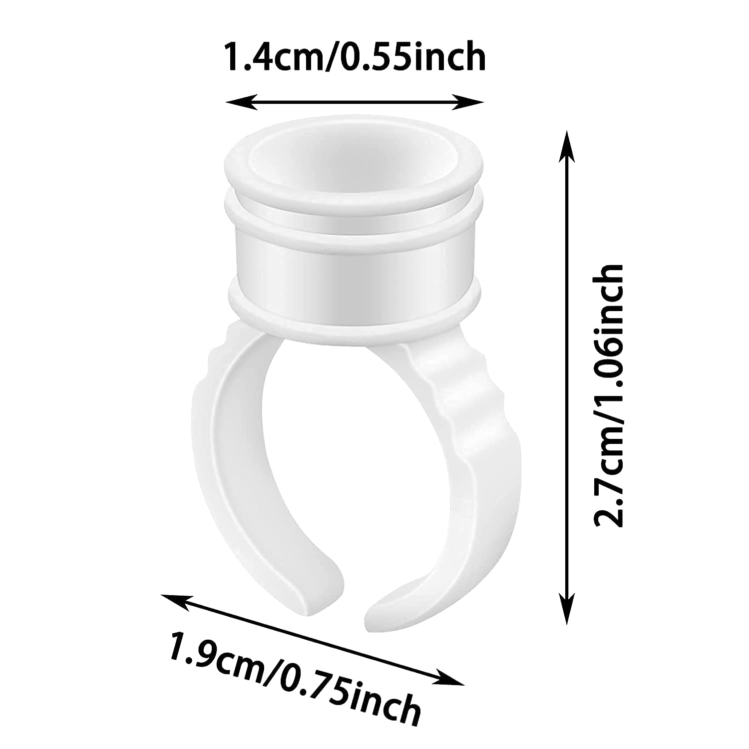 400PCS Disposable White Glue Rings for Eyelash Extensions - Tattoo Ink Rings, Lash Glue Holder, Nail Art Pigment Rings - Perfect for Microblading, Salon & Beauty Professionals