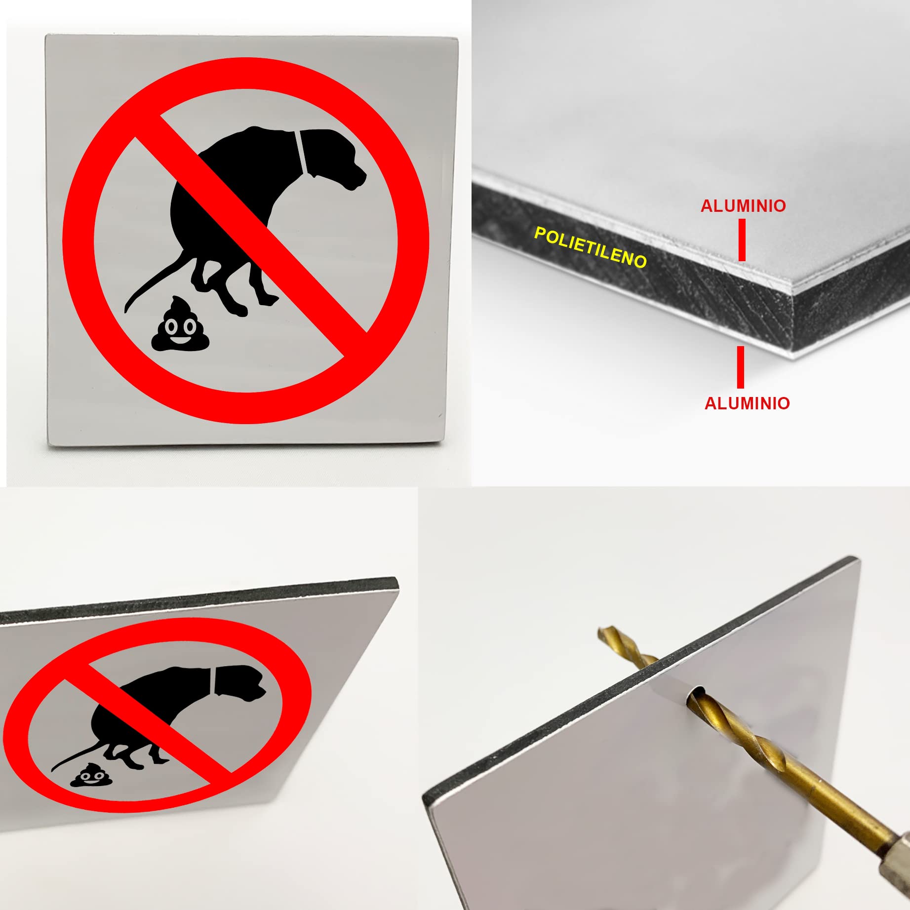 3mm Aluminum Dog Poop Sign Plate - 