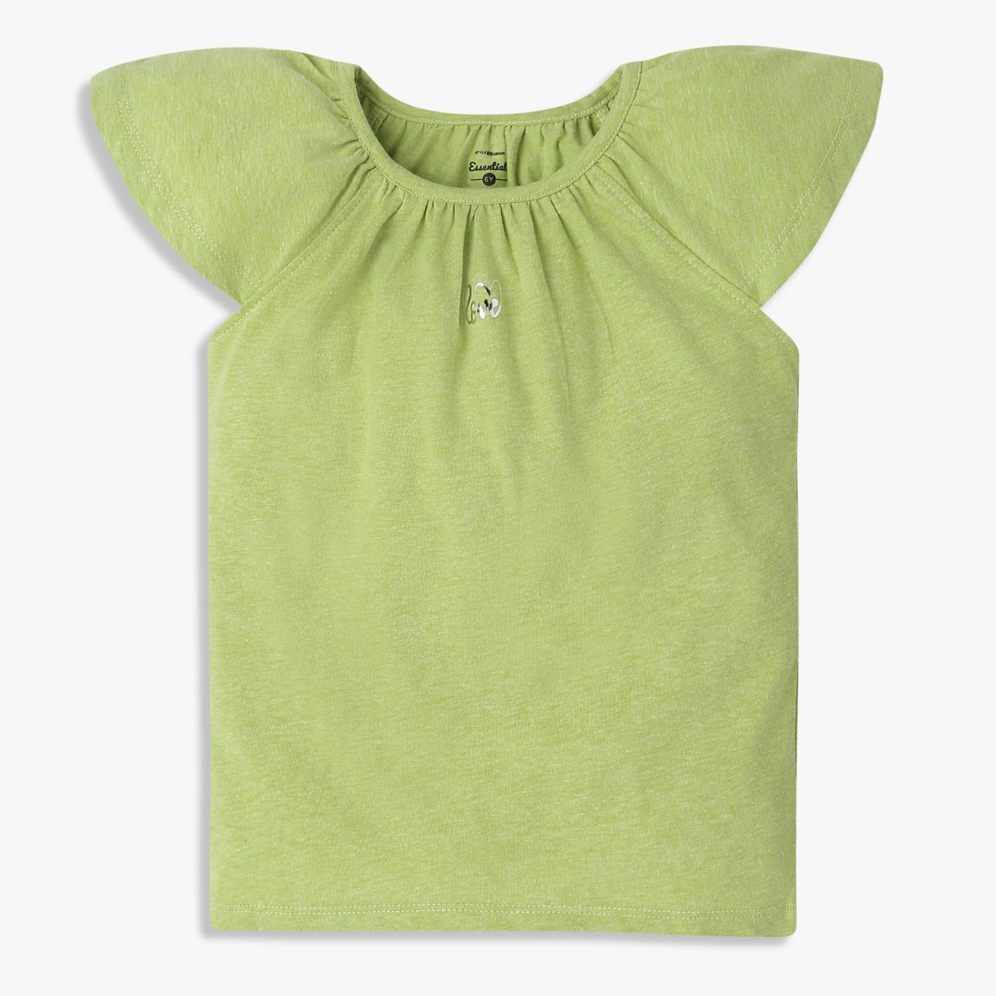 Girls Solid Color Crew Neck Short Sleeve T-Shirt - Soft Cotton Casual Tee for Everyday Wear, School, and Playdates