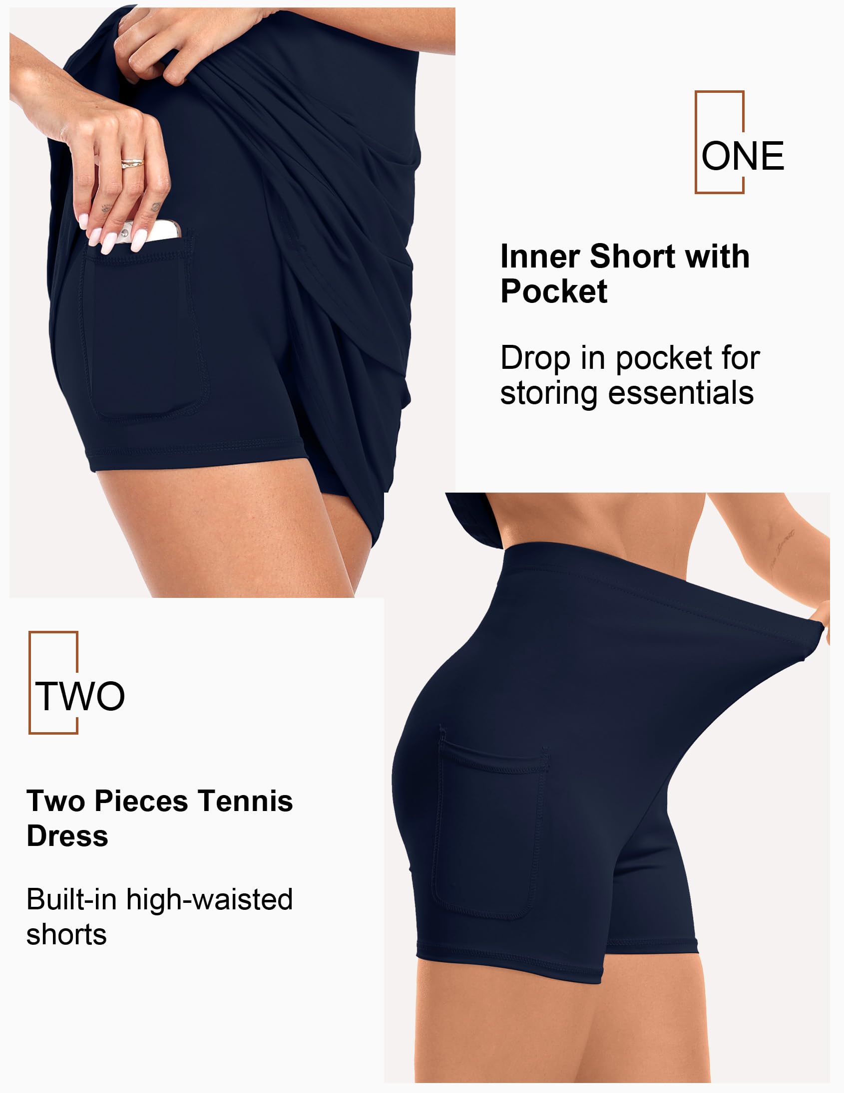 Women's Tennis & Golf Dress with Shorts & Pockets - Lightweight UPF 50+ Athletic Two-Piece Polo Dress for Summer Sports | Perfect for Tennis Matches, Golf Outings & Outdoor Activities