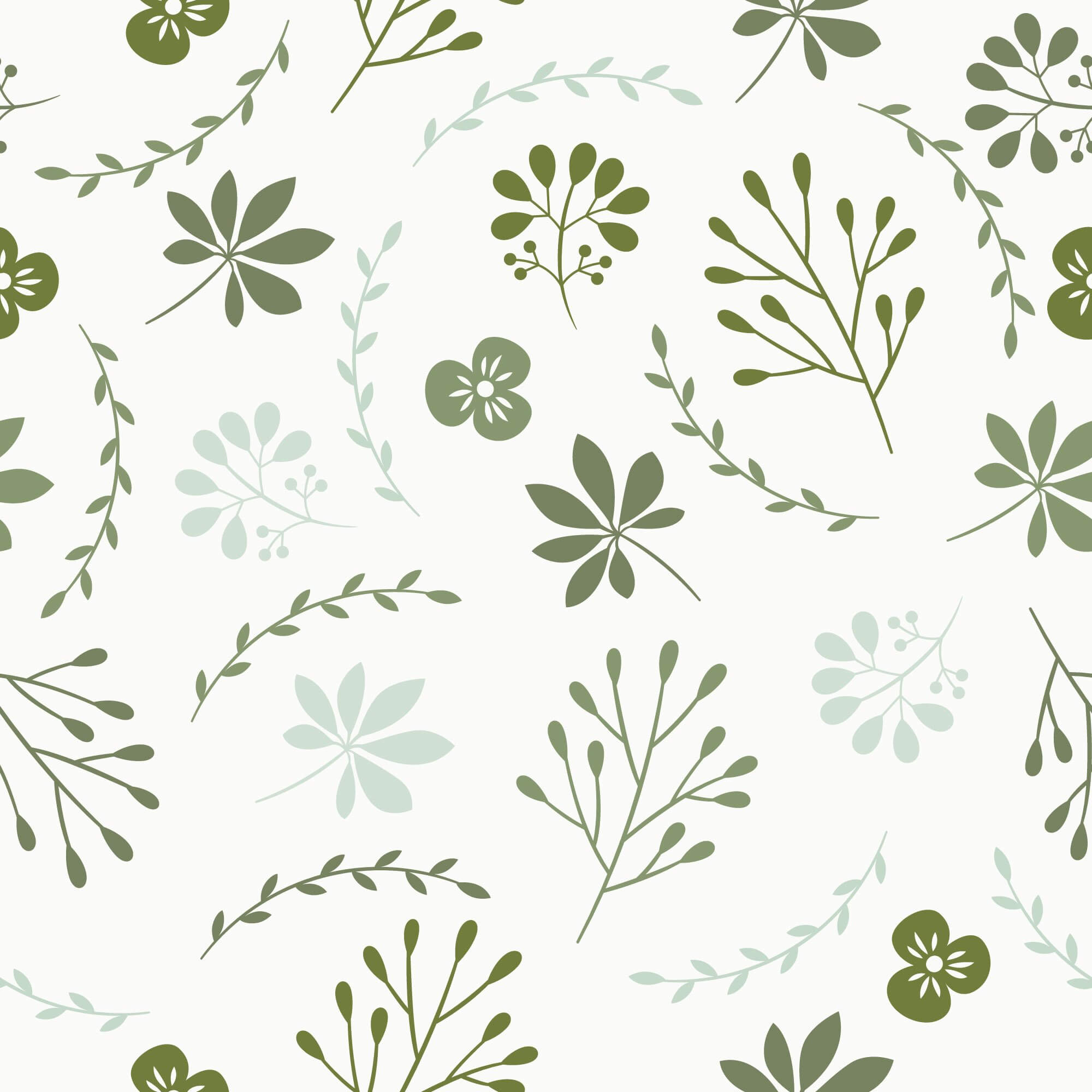 Green Botanical Floral Peel and Stick Removable Wallpaper 4920 - Self-Adhesive Wall Decor for Bedroom, Living Room & Office