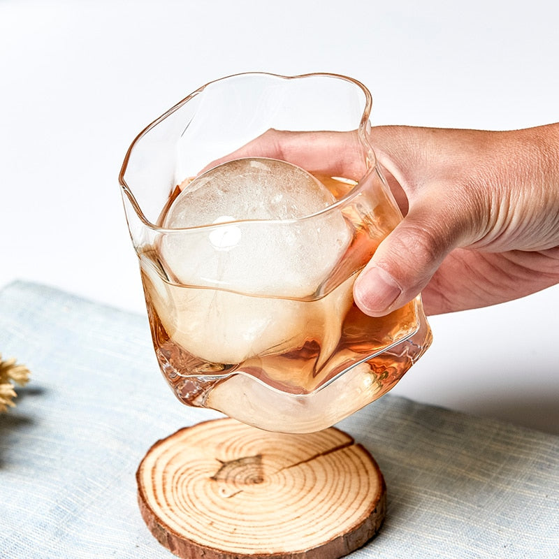 Premium Distorted Texture Whisky Glasses Set - 6-Piece Unique Design for Bourbon, Scotch & Whiskey - Perfect for Home Bar, Gifts & Cocktail Parties