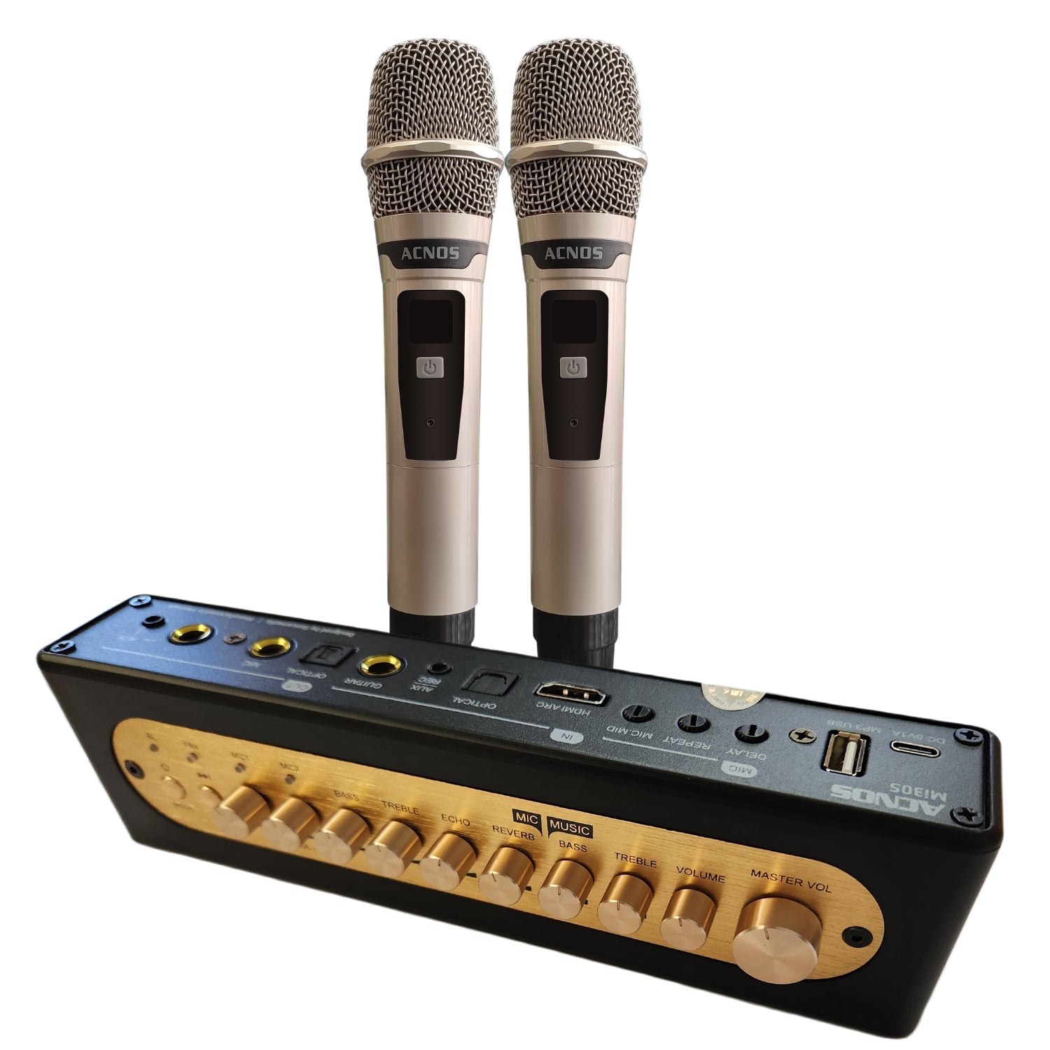 ACNOS SK9018PLUS Karaoke System with Mi 30s Mixer & Wireless Microphones Bundle - Perfect for Home Parties, Live Performances and Entertainment Events