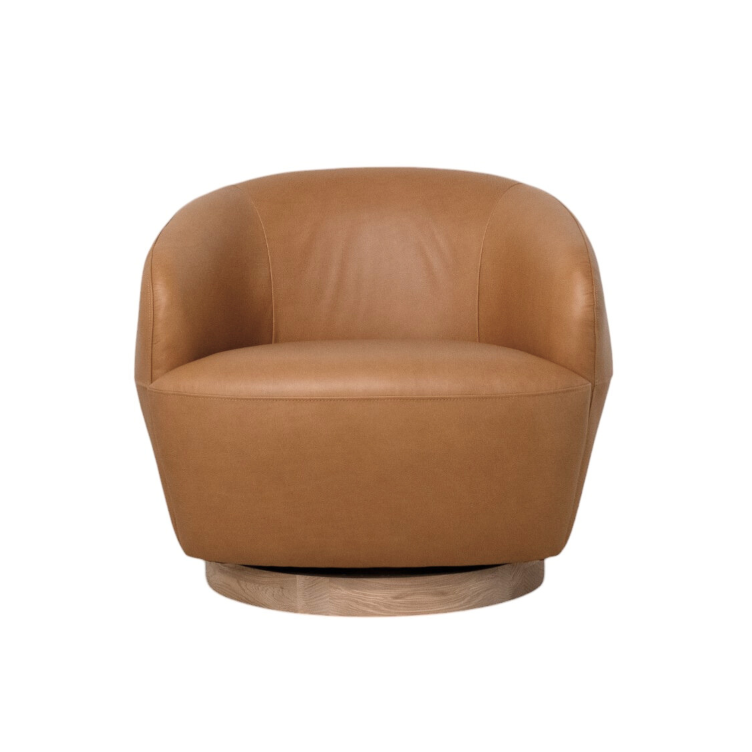 Modern Pod Leather Swivel Lounge Chair - 360° Rotating Recliner for Living Room, Bedroom & Office - Comfortable PU Leather Accent Chair with Ottoman