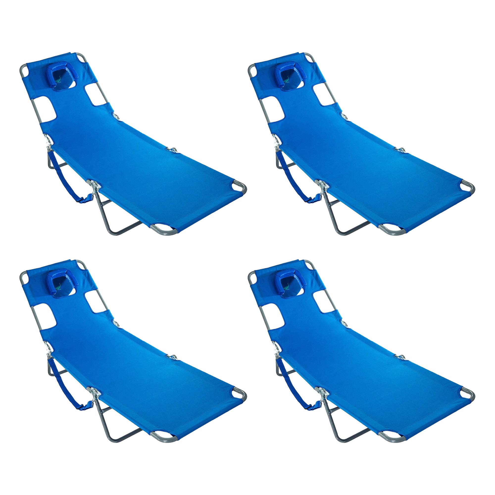 Premium Ostrich Chaise Lounge Chair - Foldable, Portable Sun Lounger for Poolside, Beach, Patio & Backyard Relaxation (Set of 4) - Perfect for Vacation, Tanning & Outdoor Lounging