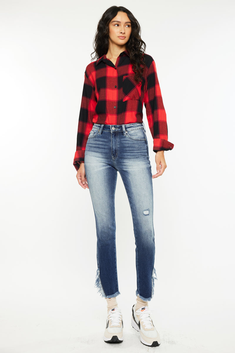 Geneva High Rise Ankle Skinny Jeans for Women - Stretchy Denim Pants, Slim Fit, Comfortable & Trendy (Multiple Colors) - Perfect for Casual Outfits, Work & Date Nights