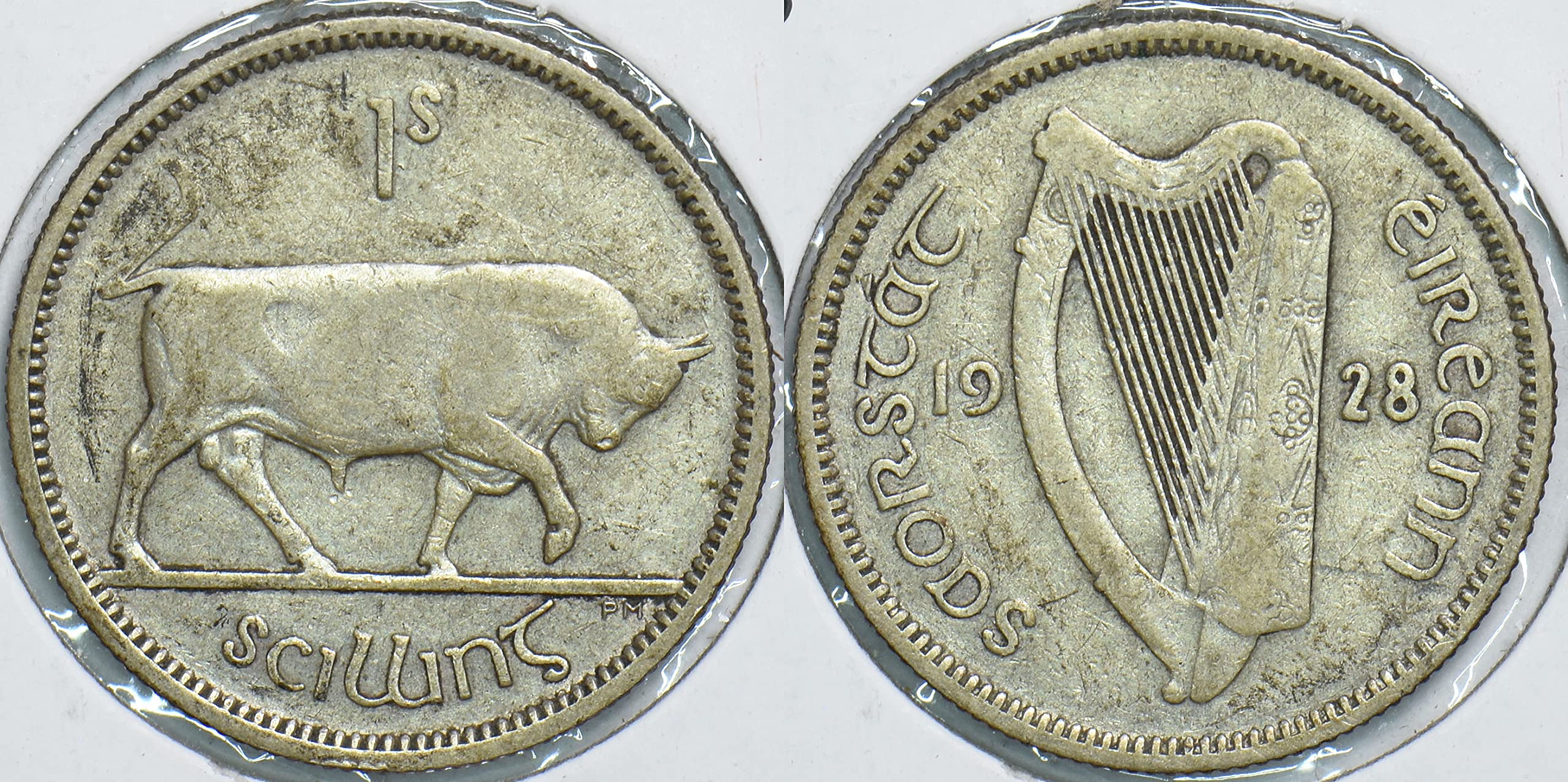 1928 Ireland Shilling Coin - Bull Animal Design - Rare Collectible Coin for Numismatists & History Enthusiasts | Perfect for Coin Collections, Irish Heritage Displays & Historical Gifts