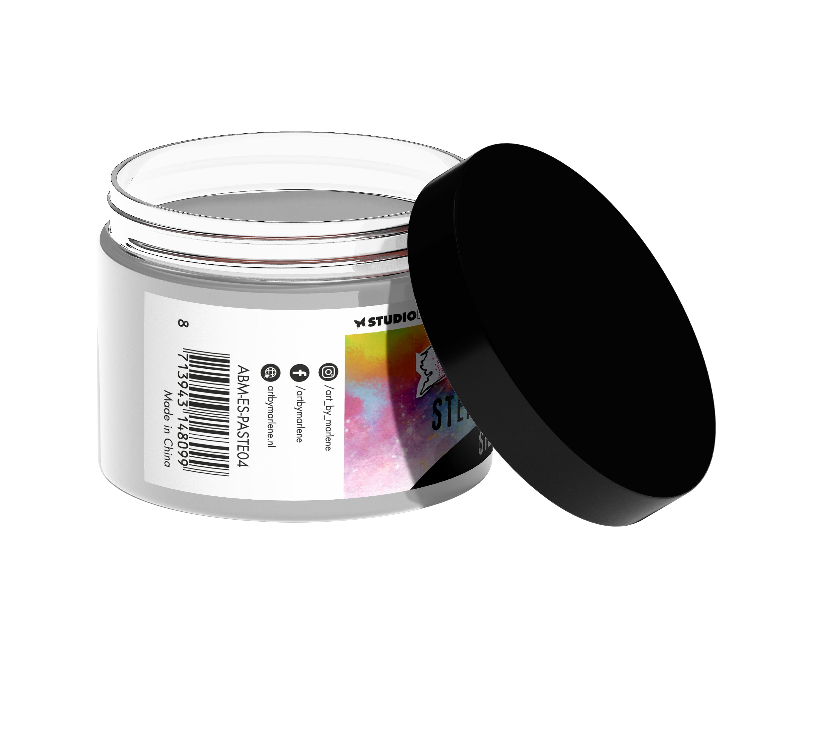 ABM Stencil Paste Silver Metallic - 70x60x70mm (1 PC) - Premium Crafting Essential for DIY Projects, Scrapbooking & Home Decor - Model Nr.04