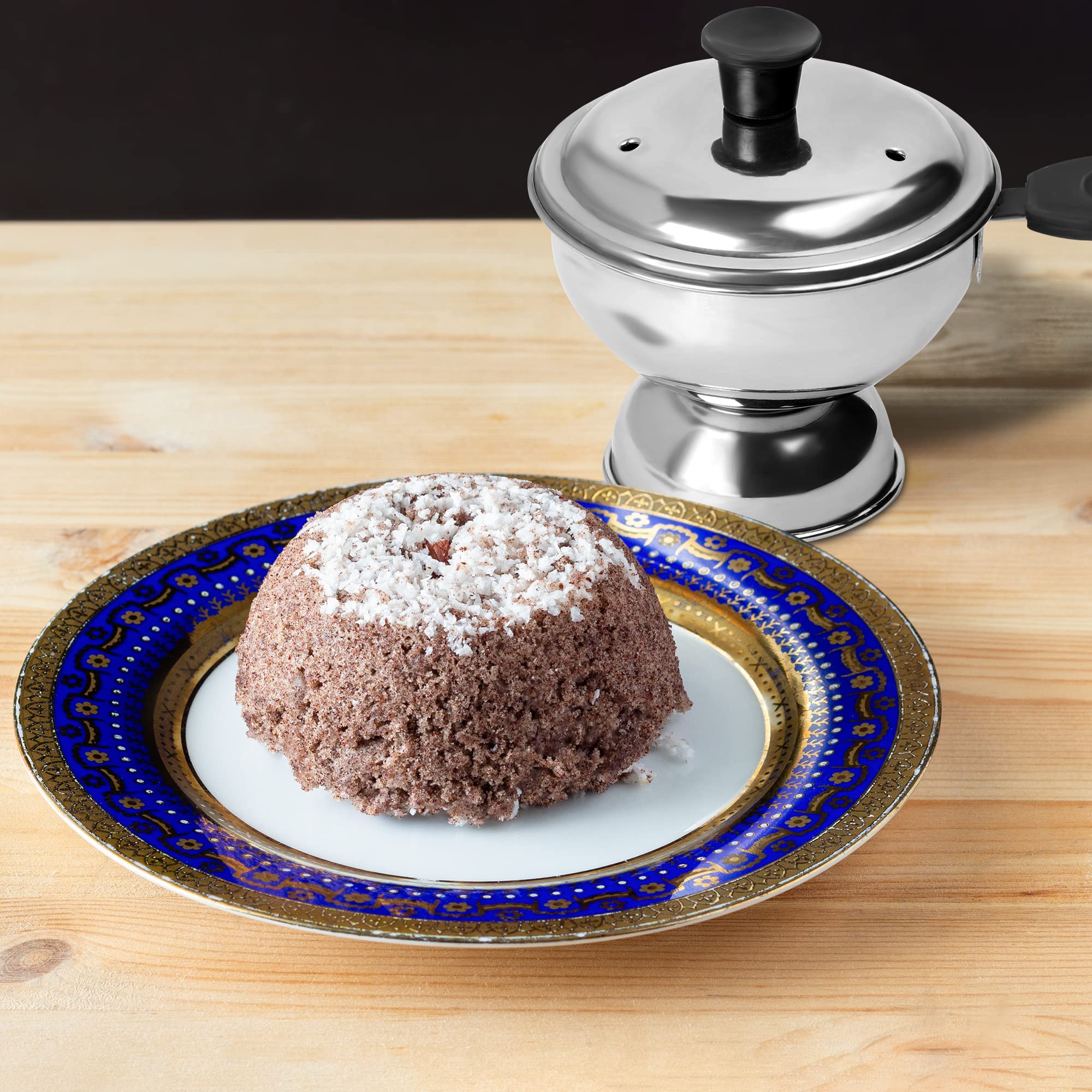 Premium Stainless Steel Puttu Maker with Handle - Traditional Chiratta Puttu Kutti for Pressure Cooker | Perfect for Making Kerala Puttu, Steamed Rice Cakes & Healthy Breakfast at Home