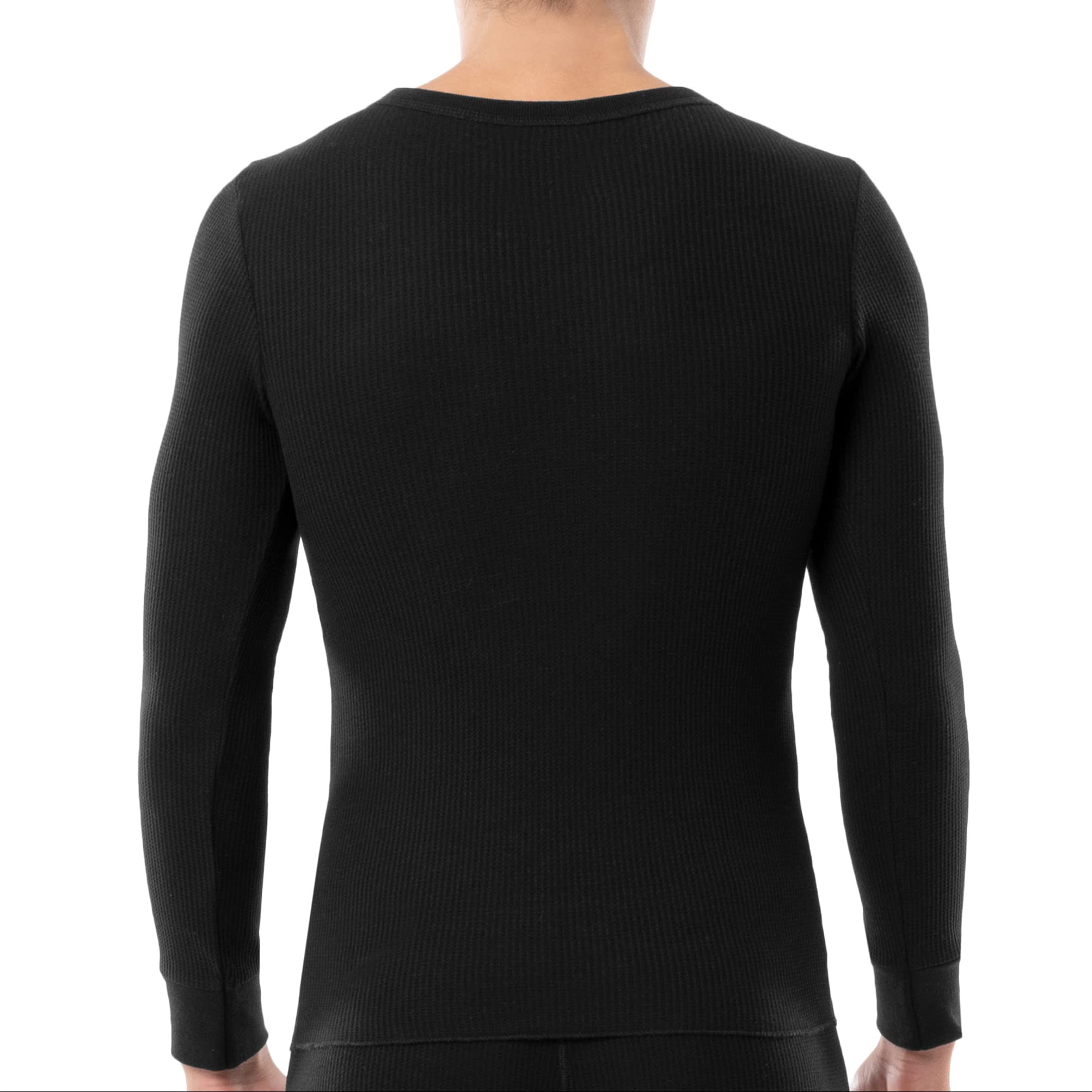 Fruit of the Loom Men's Classic Midweight Waffle Thermal Underwear Crew Top - Warm Long Sleeve Shirt for Winter, Hunting & Outdoor Activities