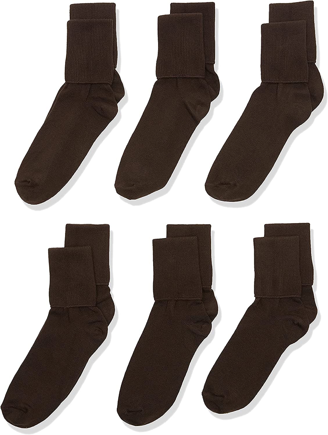Jefferies Women's Seamless Turn Cuff Dress Socks - 6 Pair Pack for Work, Casual & Everyday Comfort - Perfect for Office, Travel & Daily Wear