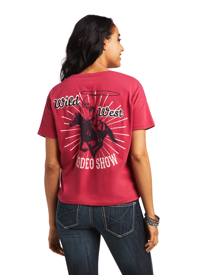 Ariat Women's Rodeo Show Tee - 10039830 - Red Bud Western Shirt for Rodeo, Horse Riding & Country Fashion