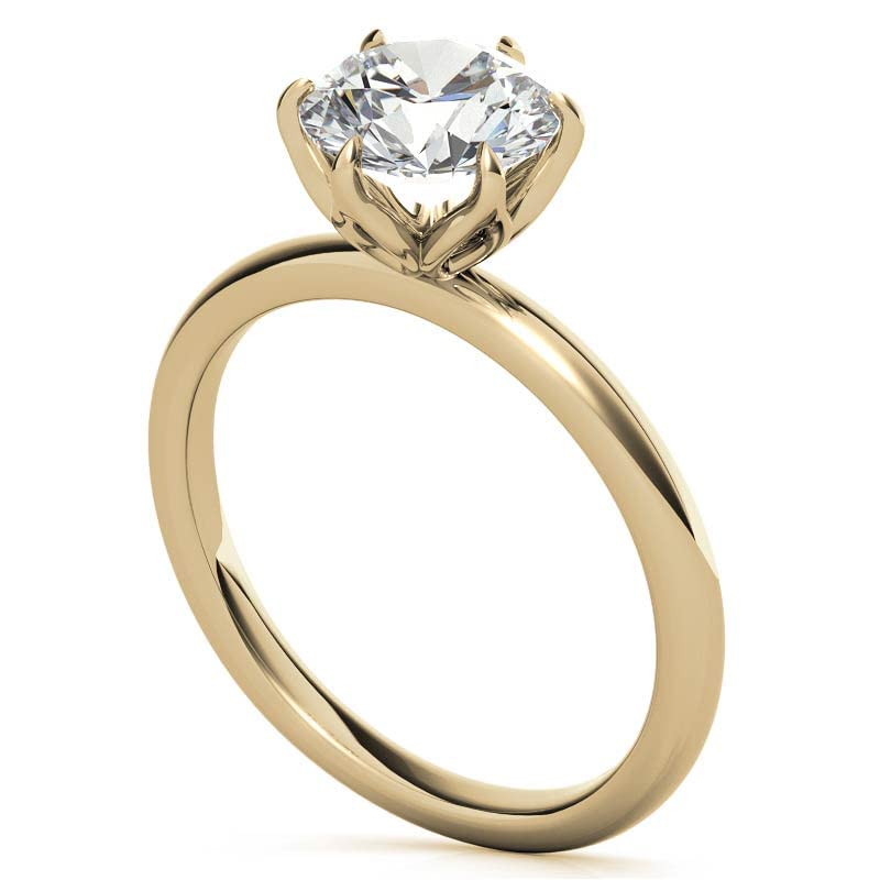 2.5 CT Round Cut Moissanite Engagement Ring - 925 Silver or 10K/14K/18K Solid Gold Solitaire Wedding Band for Women, Handmade Tulip Prong Design - Perfect for Proposals, Anniversaries & Romantic Gifts