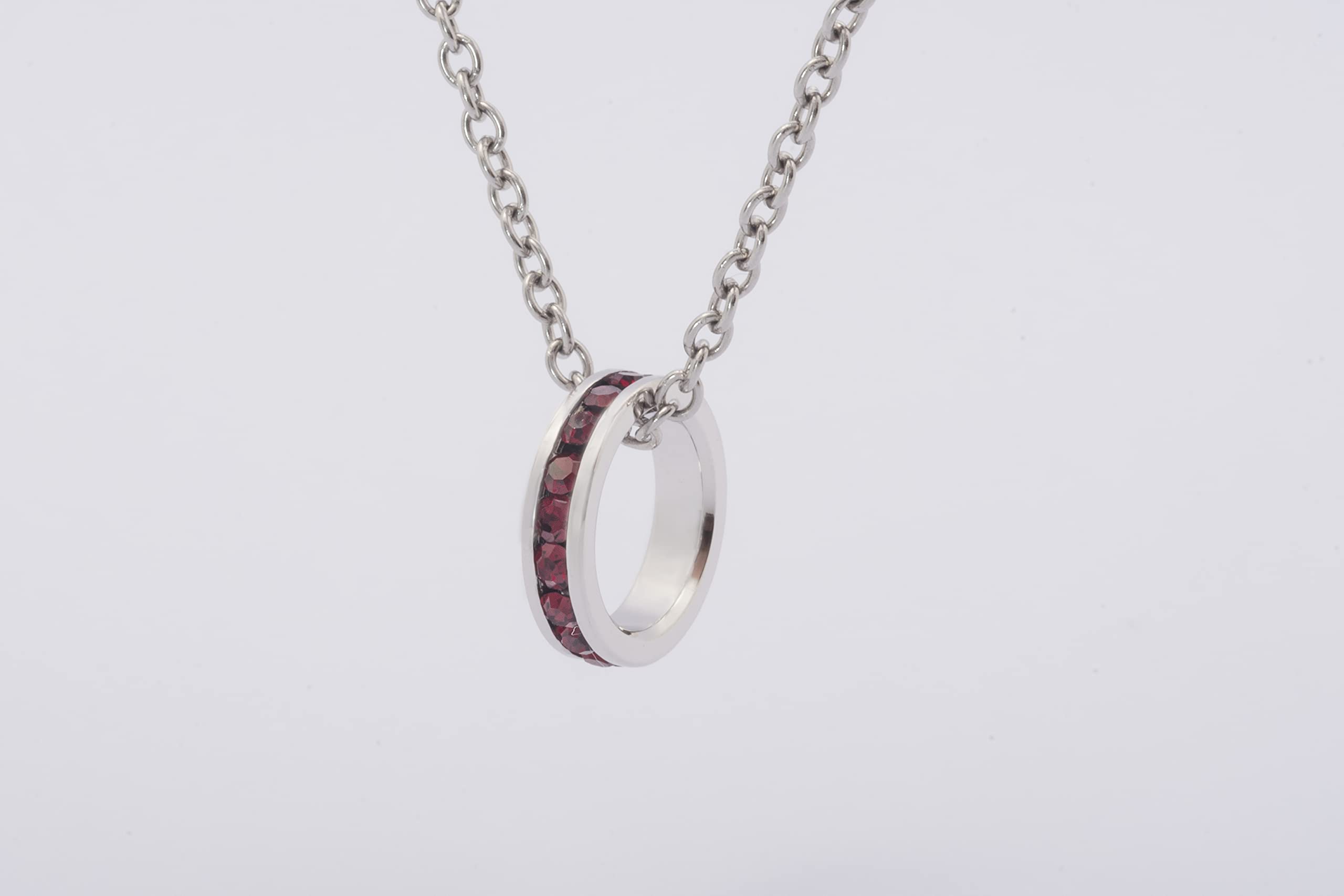 Birthstone Pendant Necklace - Genuine Crystal Full Eternity Charm, Stackable Jewelry for Women | Perfect Gift for Birthday, Anniversary & Everyday Wear